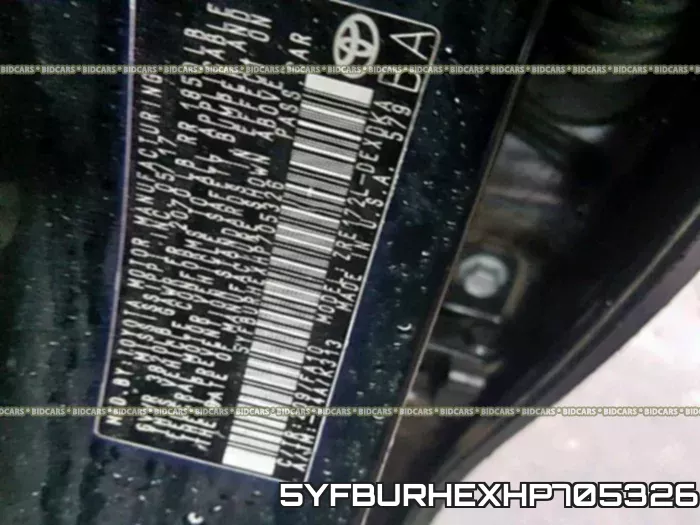 5YFBURHEXHP705326 фото 2