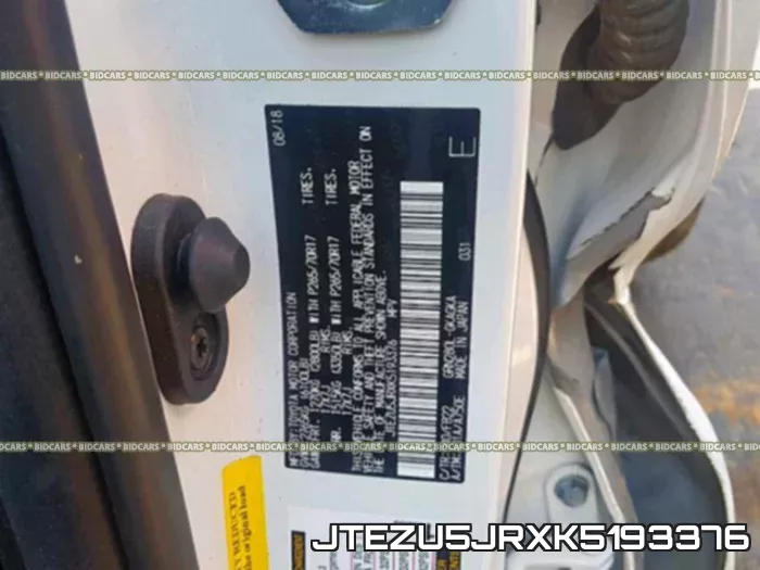 JTEZU5JRXK5193376 фото 2