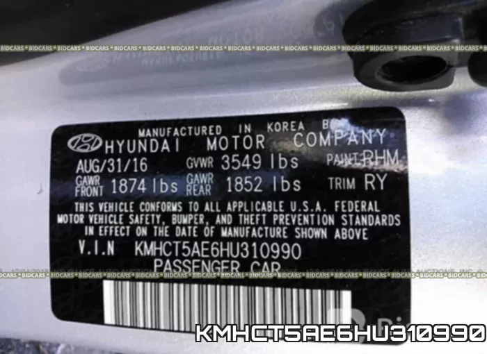 KMHCT5AE6HU310990 фото 10