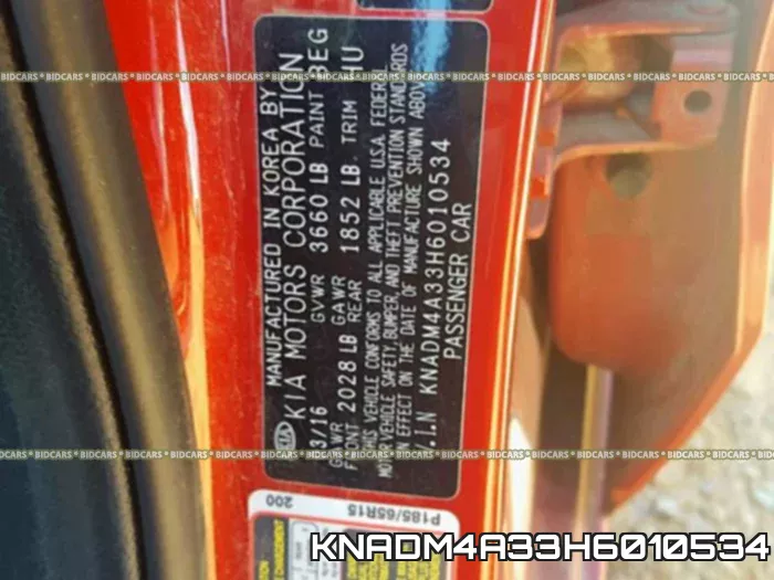 KNADM4A33H6010534 фото 2
