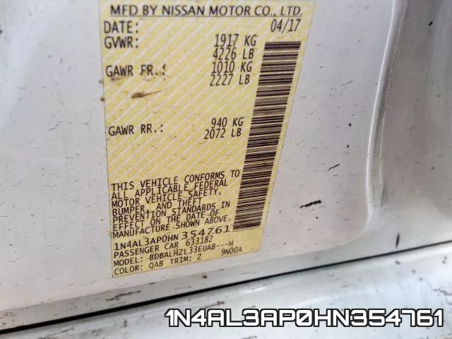 1N4AL3AP0HN354761 фото 2