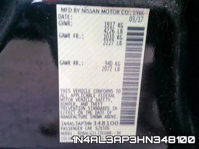 1N4AL3AP3HN348100 фото 2