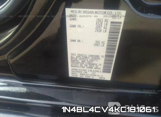 1N4BL4CV4KC181061 фото 10