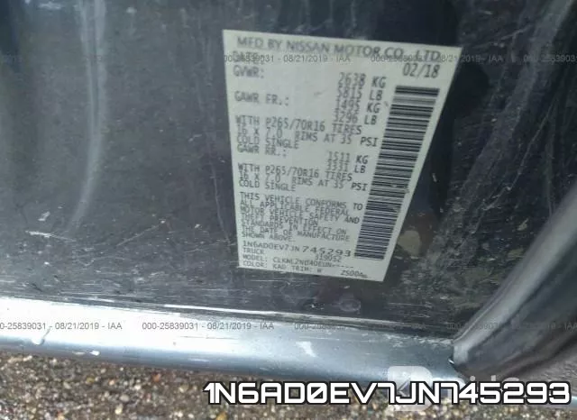 1N6AD0EV7JN745293 фото 9
