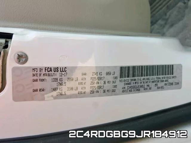 2C4RDGBG9JR184912 фото 2