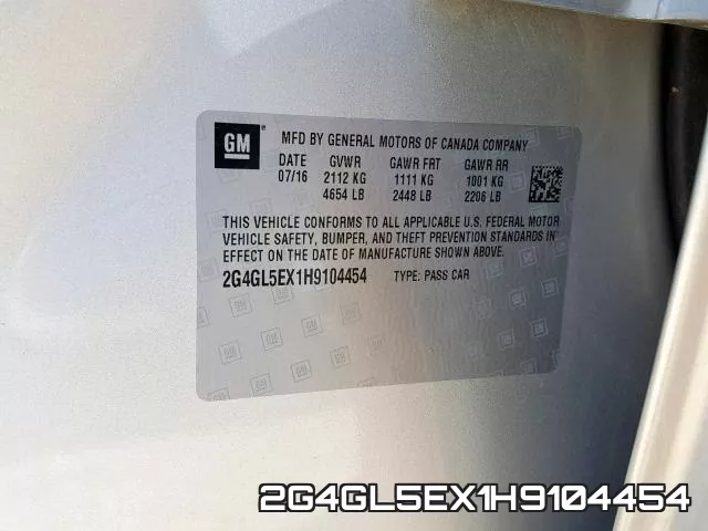 2G4GL5EX1H9104454 фото 2