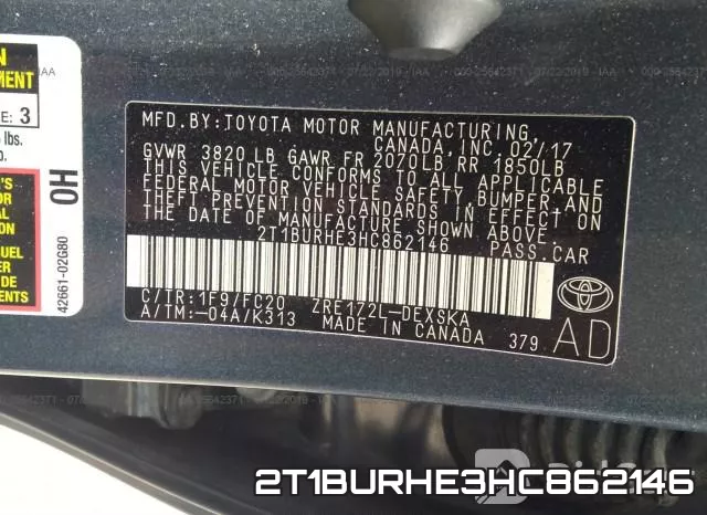 2T1BURHE3HC862146 фото 10