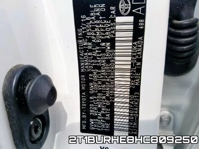 2T1BURHE8HC809250 фото 2