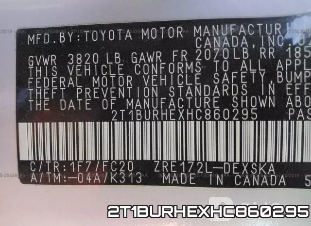 2T1BURHEXHC860295 фото 10