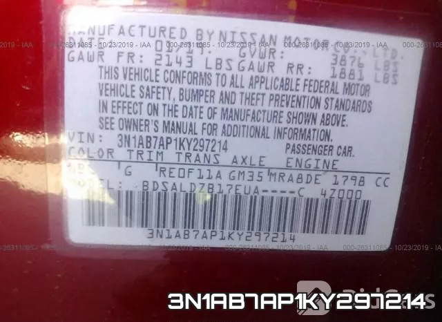 3N1AB7AP1KY297214 фото 10