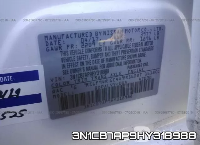 3N1CB7AP9HY318988 фото 10