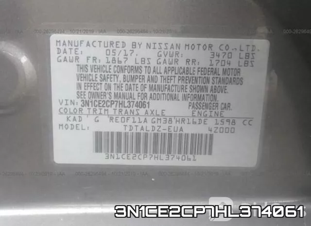 3N1CE2CP7HL374061 фото 10