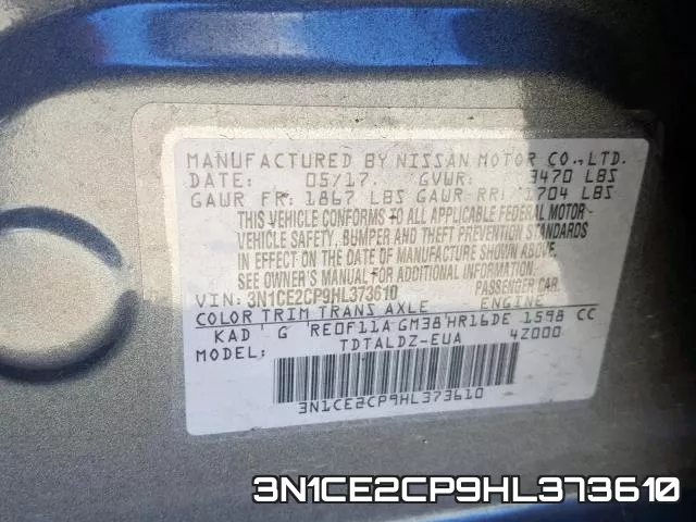 3N1CE2CP9HL373610 фото 2