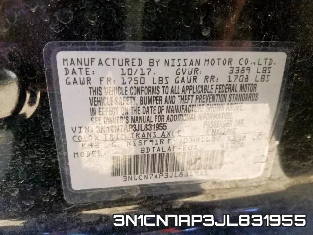 3N1CN7AP3JL831955 фото 2