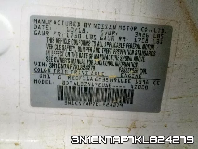 3N1CN7AP7KL824279 фото 2