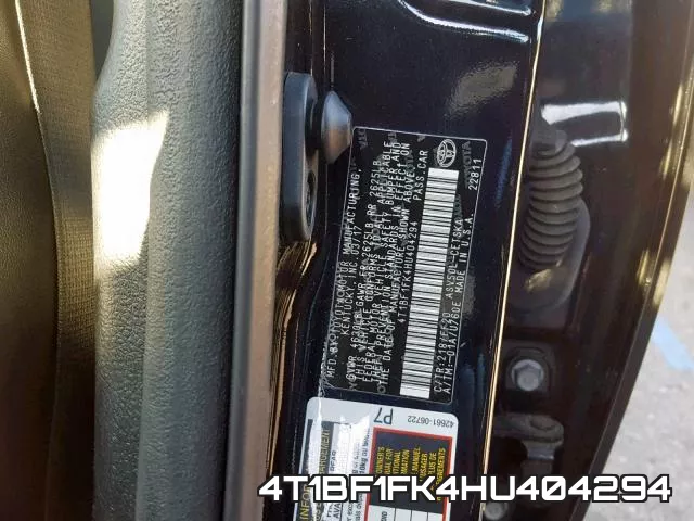 4T1BF1FK4HU404294 фото 2