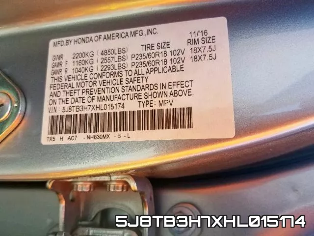 5J8TB3H7XHL015174 фото 2