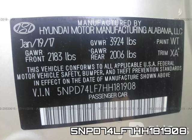 5NPD74LF7HH181908 фото 10