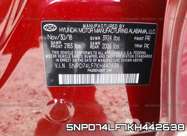 5NPD74LF7KH442638 фото 10