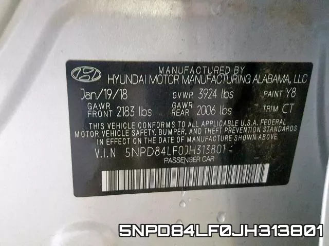 5NPD84LF0JH313801 фото 2