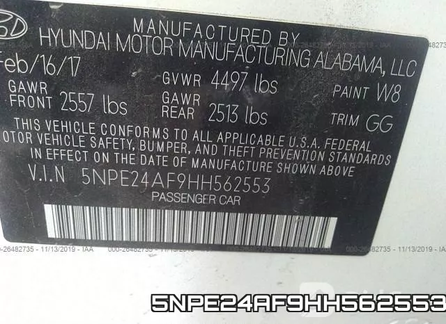 5NPE24AF9HH562553 фото 10