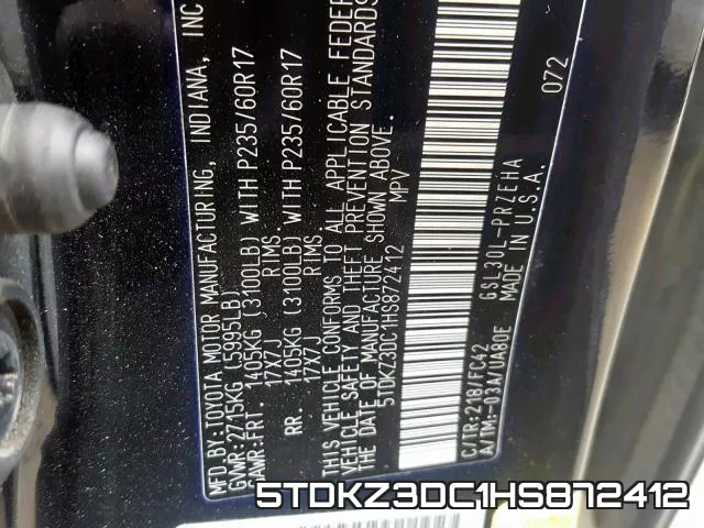 5TDKZ3DC1HS872412 фото 2
