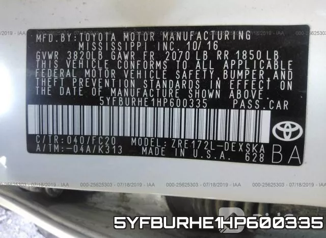 5YFBURHE1HP600335 фото 10