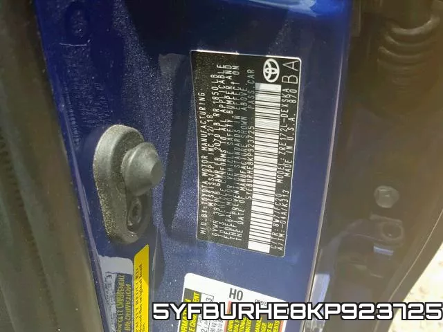 5YFBURHE8KP923725 фото 2