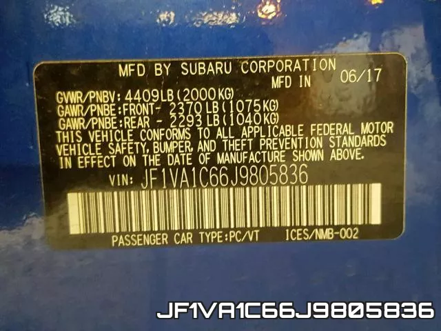 JF1VA1C66J9805836 фото 2