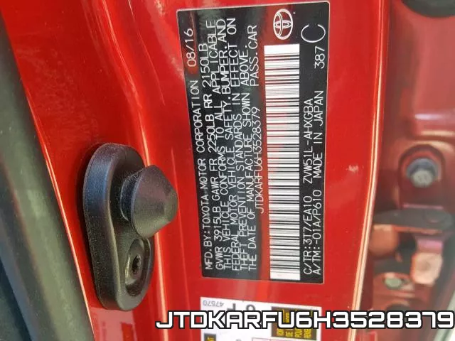 JTDKARFU6H3528379 фото 2