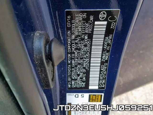 JTDZN3EU5HJ059251 фото 2