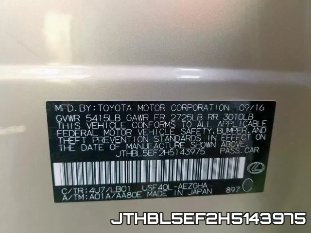 JTHBL5EF2H5143975 фото 2