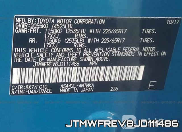 JTMWFREV8JD111486 фото 10