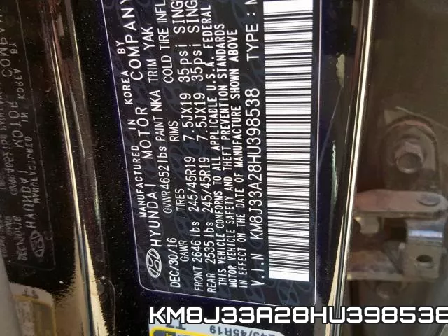 KM8J33A28HU398538 фото 2