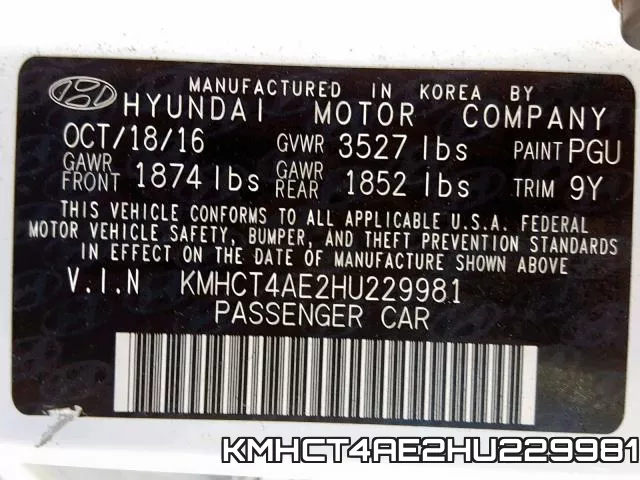KMHCT4AE2HU229981 фото 2