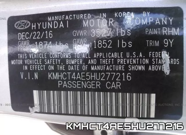 KMHCT4AE5HU277216 фото 10