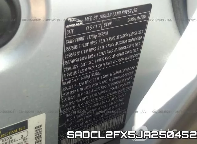 SADCL2FX5JA250452 фото 10