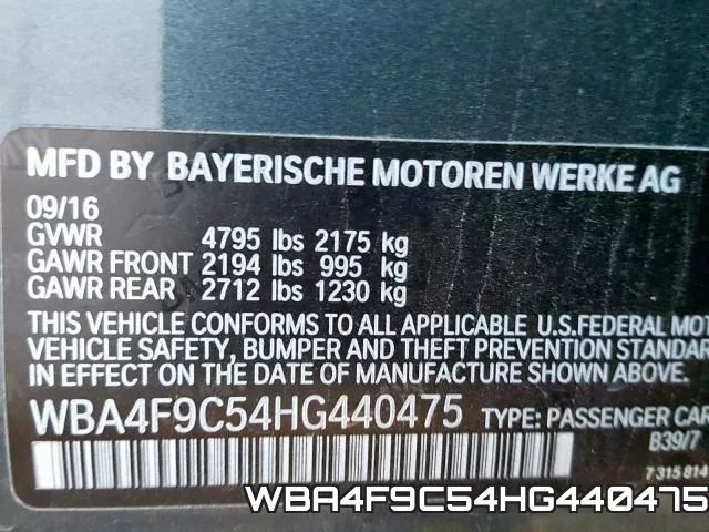 WBA4F9C54HG440475 фото 2