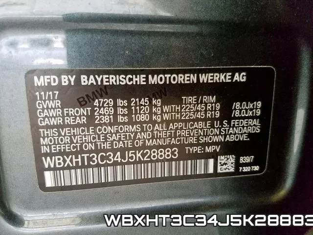WBXHT3C34J5K28883 фото 2