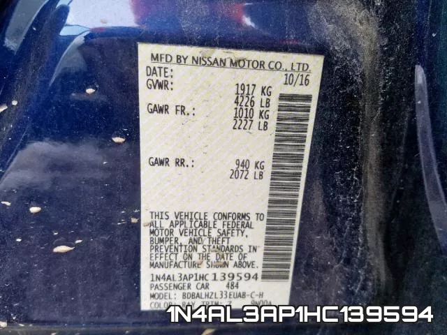 1N4AL3AP1HC139594 фото 2