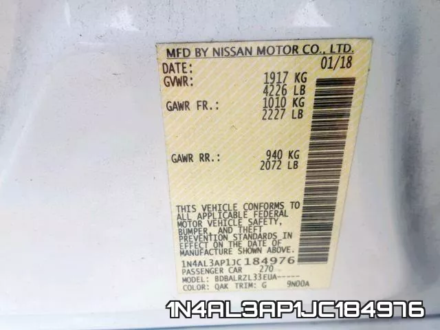 1N4AL3AP1JC184976 фото 2