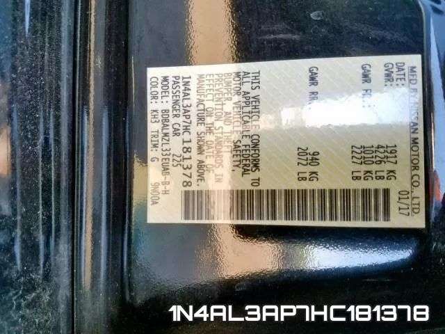 1N4AL3AP7HC181378 фото 2