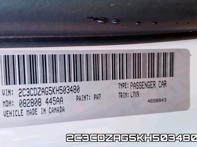 2C3CDZAG5KH503480 фото 2
