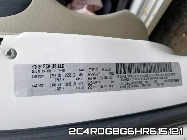 2C4RDGBG6HR615121 фото 2