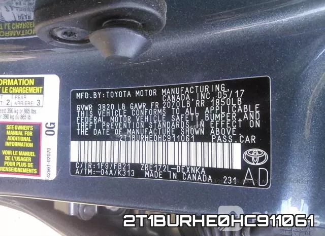 2T1BURHE0HC911061 фото 10