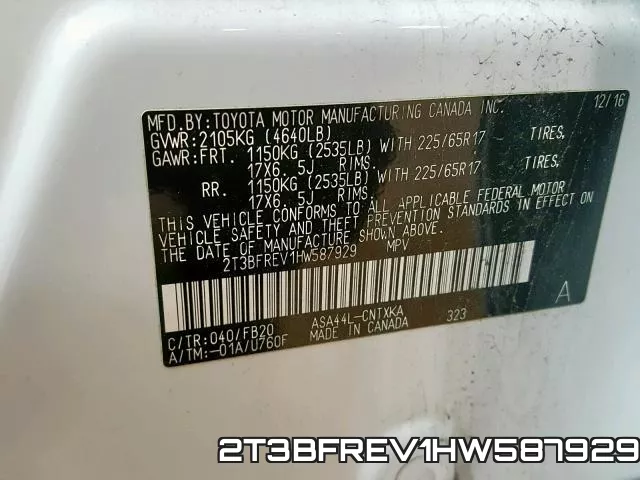 2T3BFREV1HW587929 фото 2