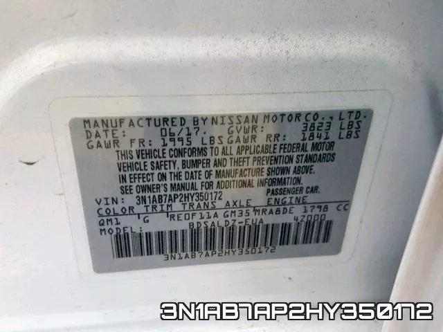 3N1AB7AP2HY350172 фото 2