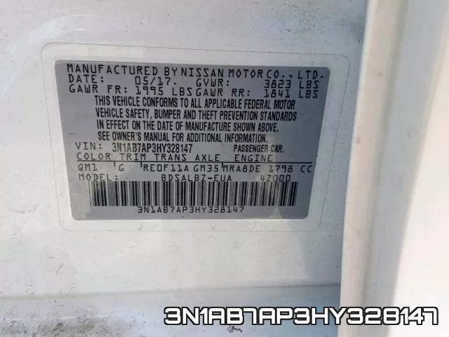 3N1AB7AP3HY328147 фото 2