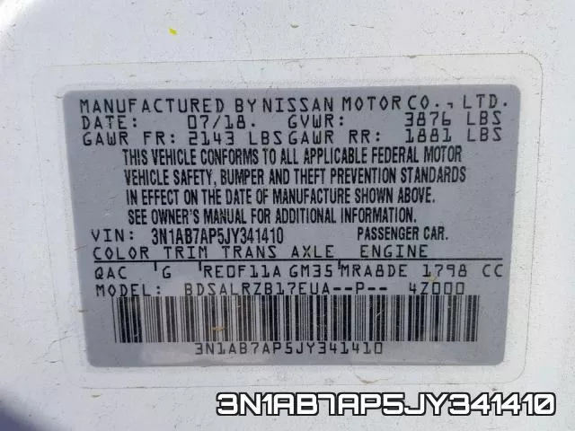 3N1AB7AP5JY341410 фото 2