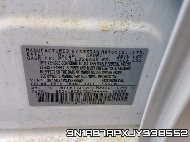 3N1AB7APXJY338552 фото 2